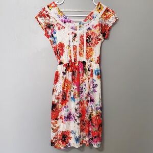 Speechless Red and White Floral Lace Dress Girls Size 16